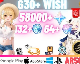 Genshin Wish Reroll-account l EU-server l 58K Primogems+132 Acquaint Fate+64 Intertwined Fate