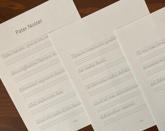 Our Father | Pater Noster | Cursive Copywork & Visual Aid