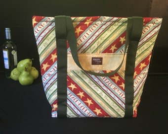 Washable, Insulated Market Tote - Love, Joy, Peace