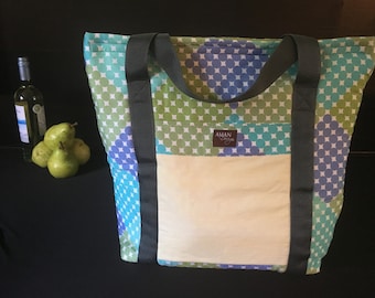 Washable, Insulated Market Tote - Geo Dots