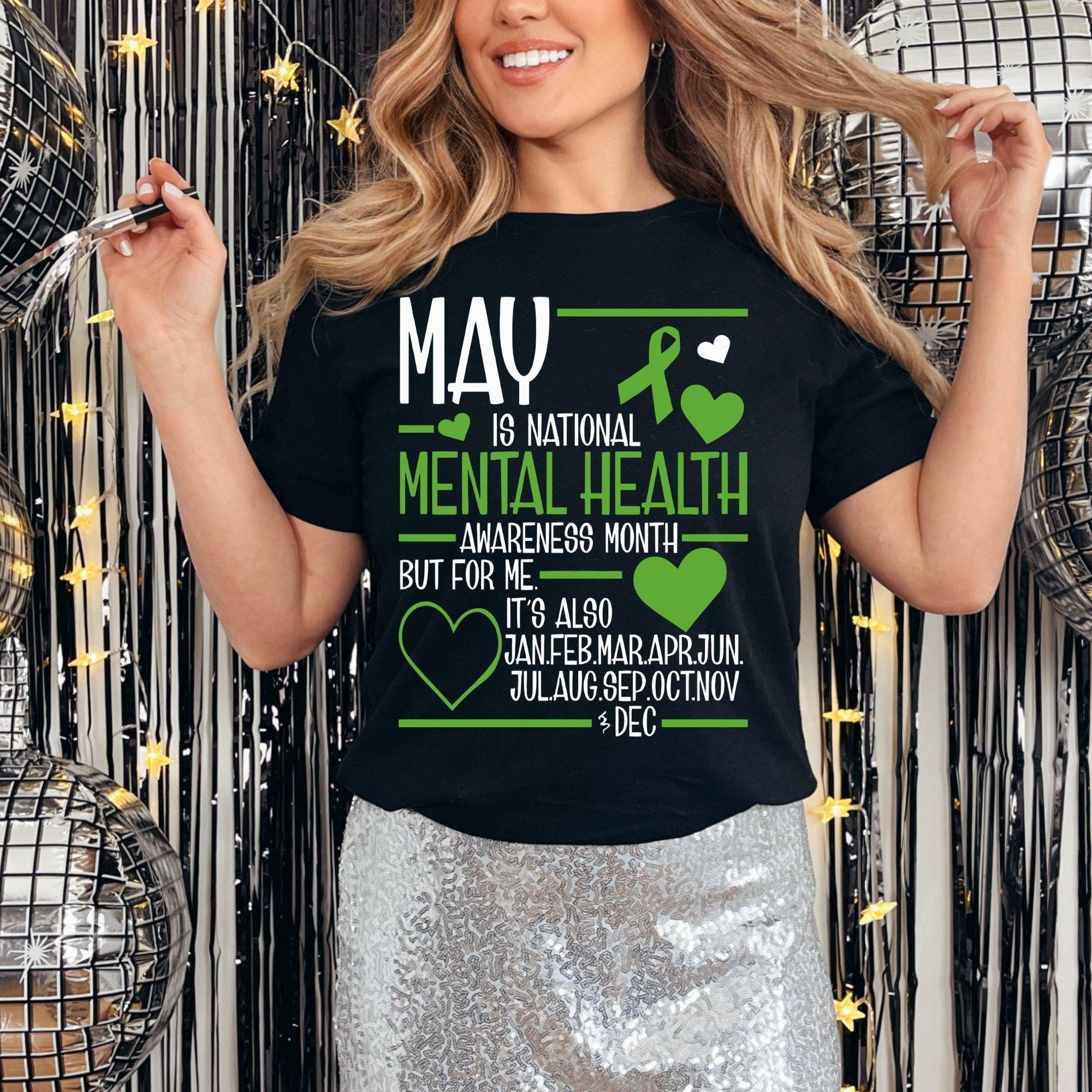 Mental Health Awareness Quote PNG SVG, Green Ribbon Support (digital ...