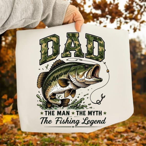 Bass Fishing Dad PNG SVG, The Man The Myth Fishing Legend Shirt Design (Digital Download)