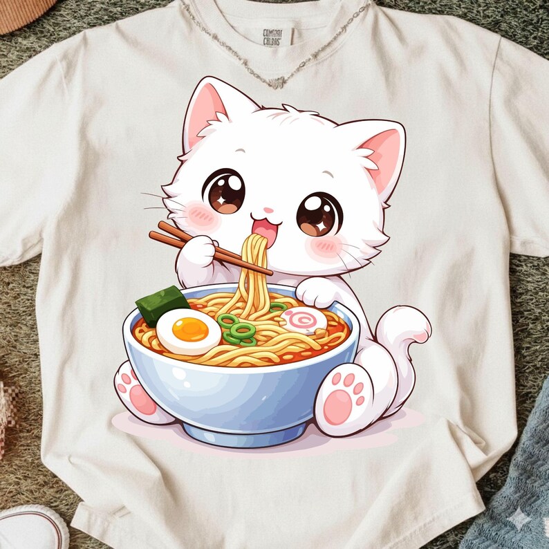 Kawaii Cat Ramen PNG, Cute Anime Kitty Clipart, Japanese Noodle ...