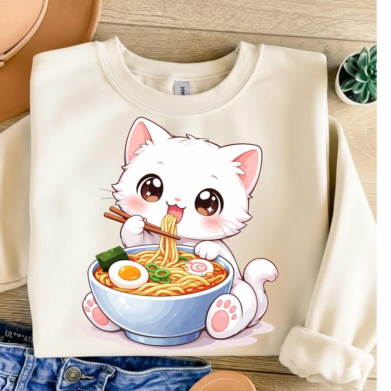 Kawaii Cat Ramen PNG, Cute Anime Kitty Clipart, Japanese Noodle ...