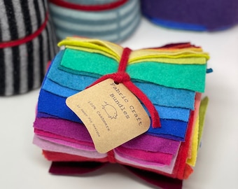 100% Cashmere Fabric Squares - 1 Square Yard of Rainbow Bundle