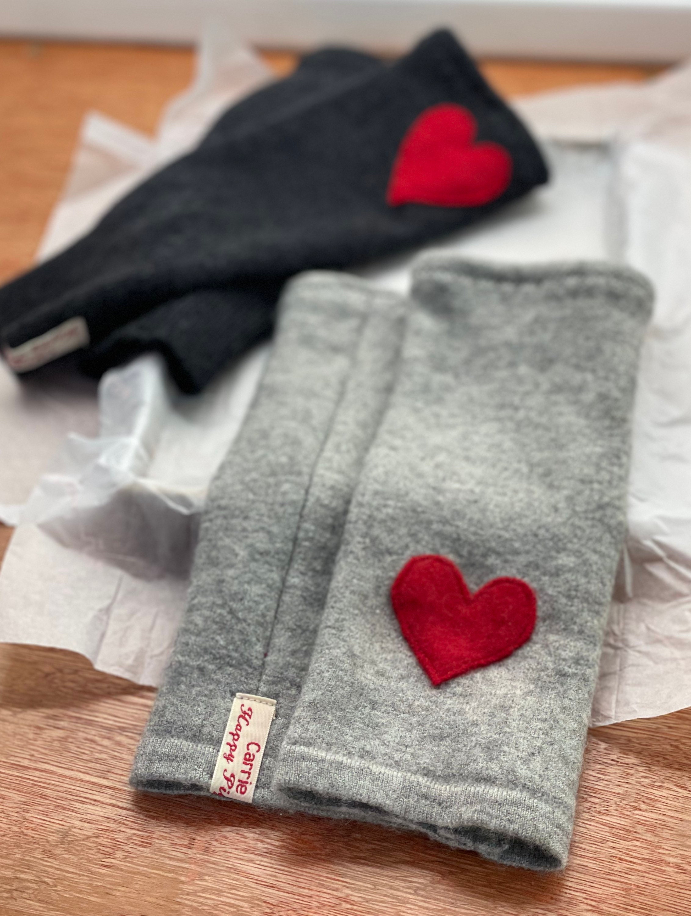 Limited edition heart Cashmere Wrist Warmers no thumbs Etsy