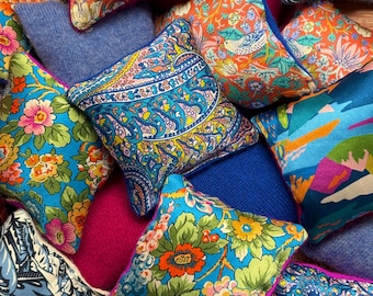 100% Liberty Silk Lavender Bags Backed with Recycled Cashmere - Travel Sized Sachets