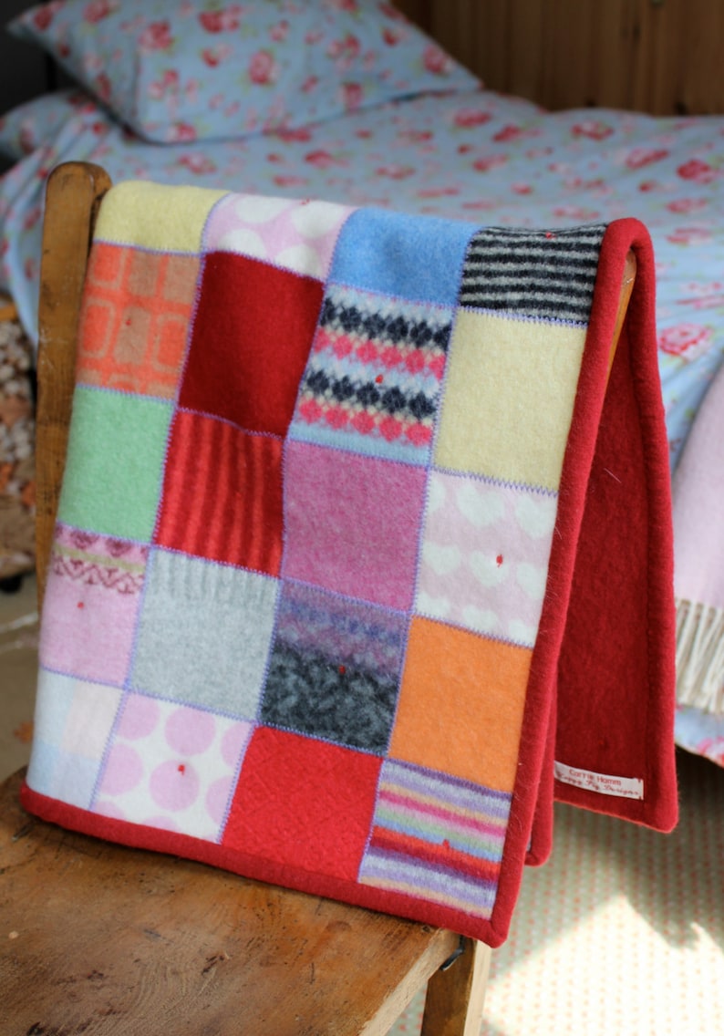 Quilted wool baby blanket Etsy