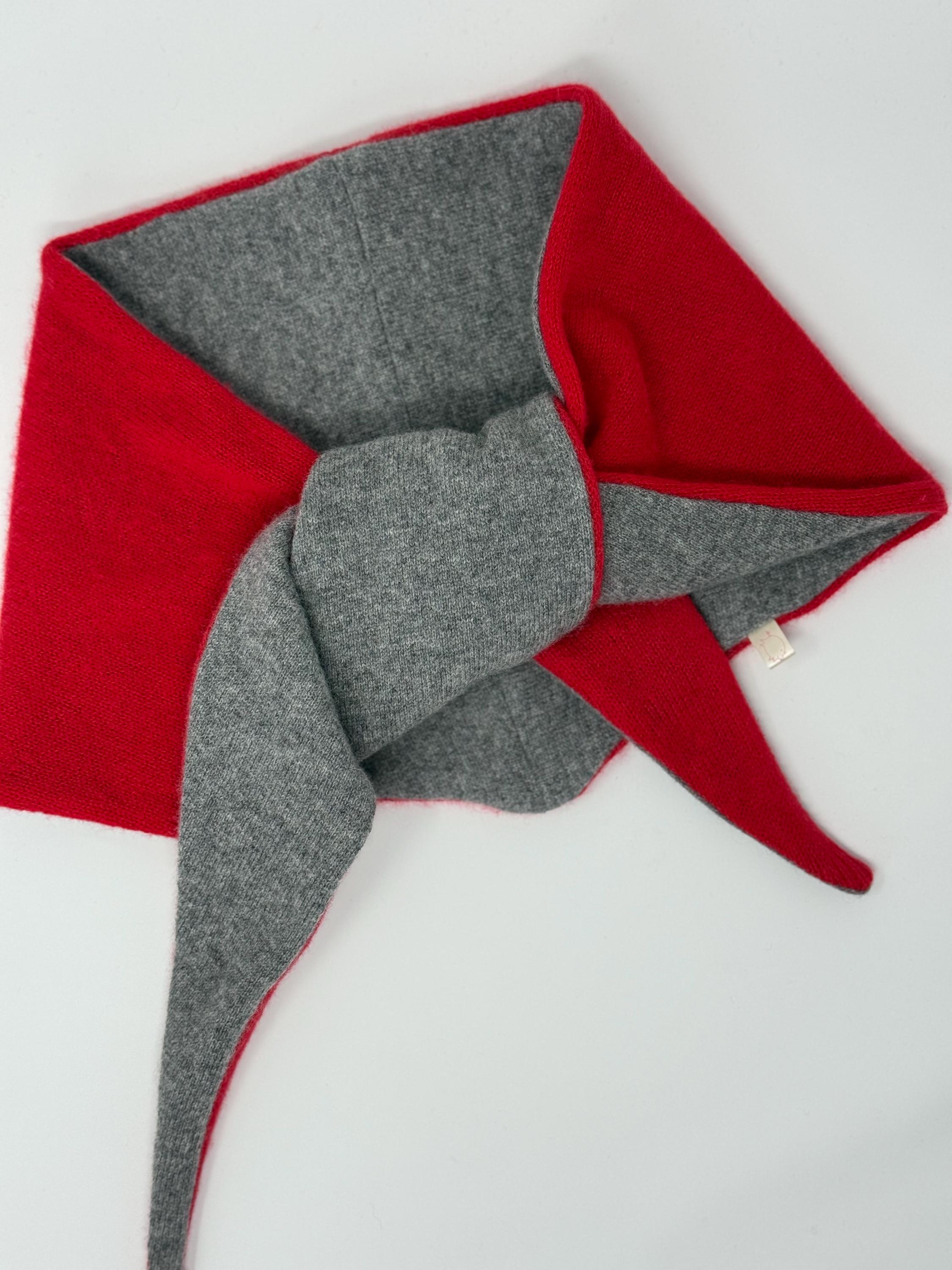 Reds & Oranges - 100% Cashmere Triangle Scarf/fully Reversible