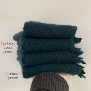 Cashmere Fingerless Gloves Greens and Teals WITH THUMBS Womens S/M image 10