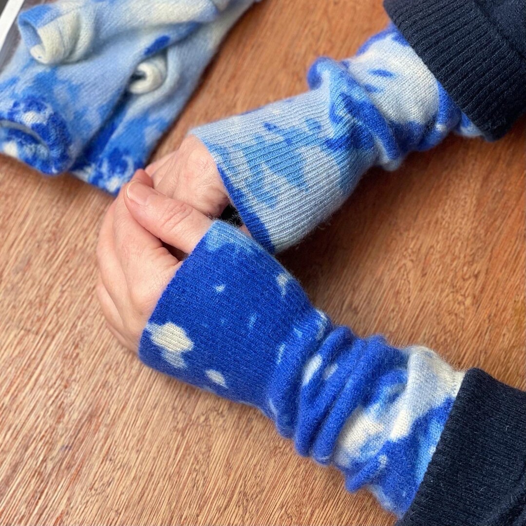 100 Cashmere Wrist Warmers Patterns & Printsno Thumbs Womens S/M Etsy