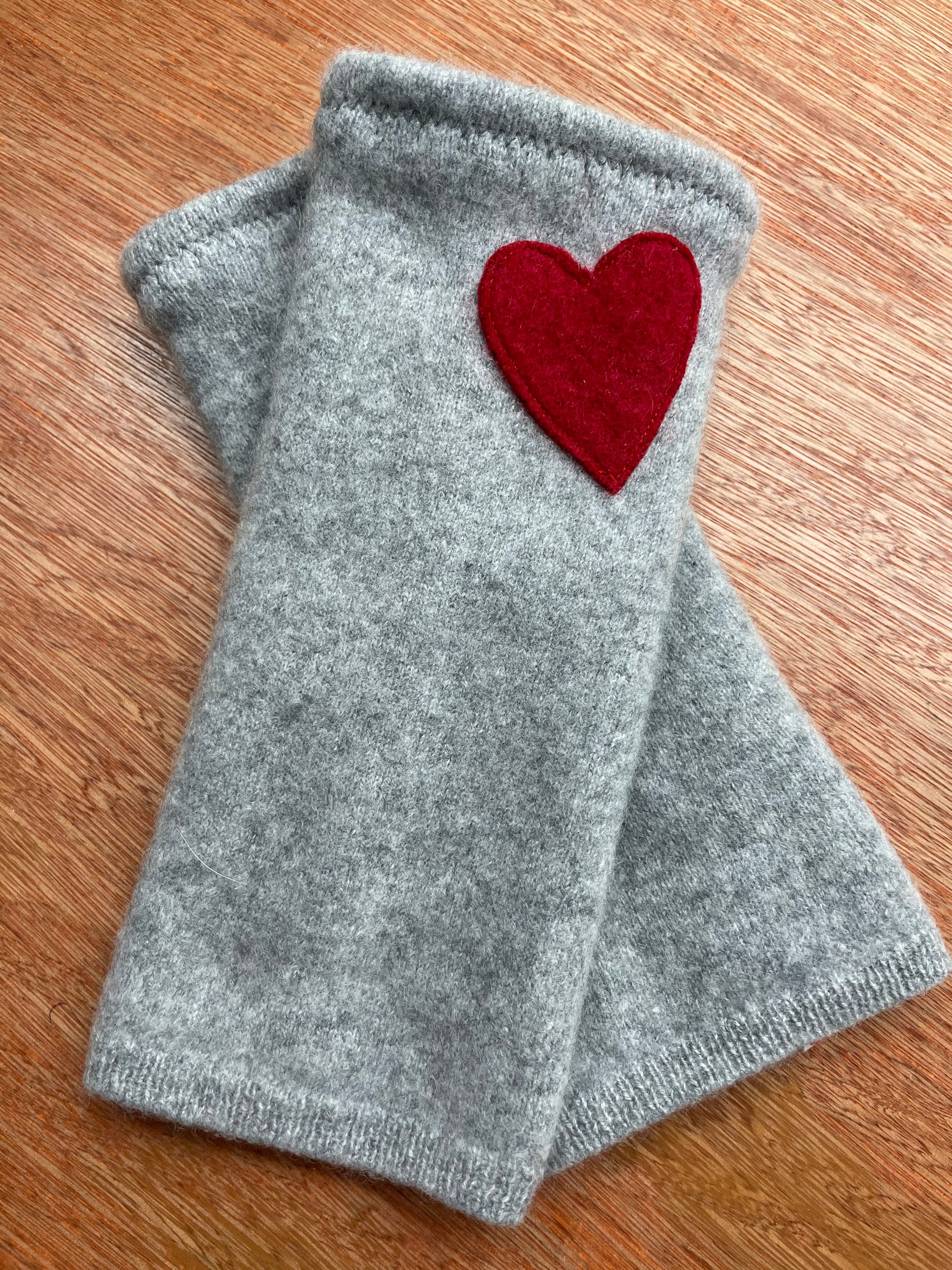 Limited edition heart Cashmere Wrist Warmers no thumbs Etsy