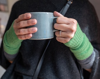 Cashmere Wrist Warmers No thumbs! - greens (women's S/M)