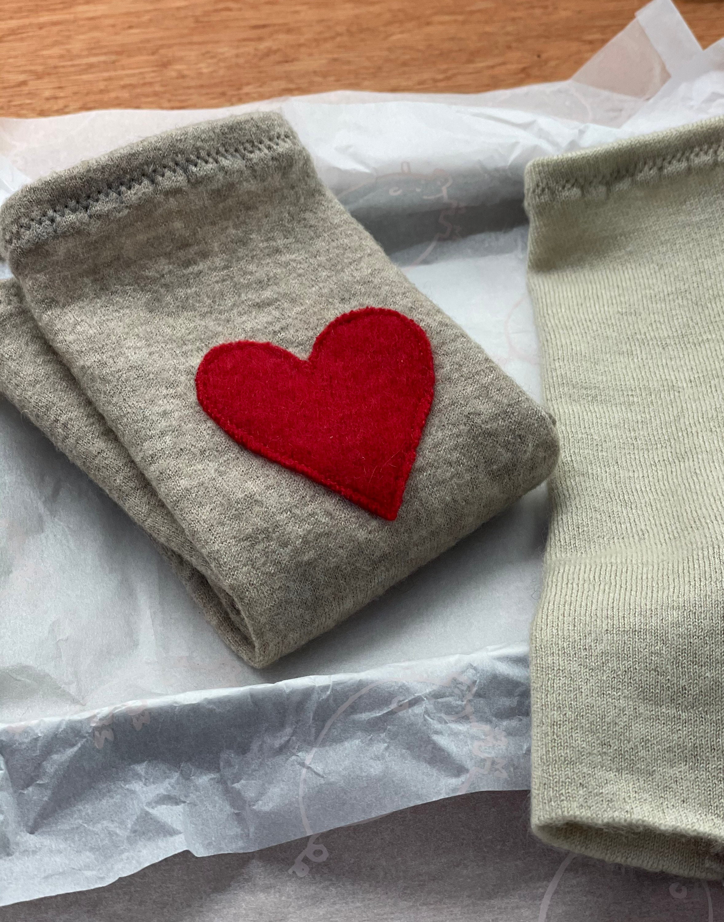 Limited edition heart Cashmere Wrist Warmers no thumbs Etsy