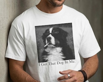 バーニーズマウンテンドッグTシャツ、私の中には犬がいるグラフィックTシャツ、面白いシャツ、犬の顔シャツ