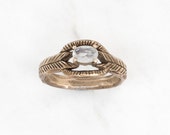 Moonstone deco ring in brass