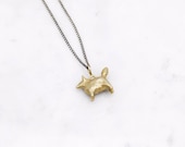 Dog Amulet necklace - brass