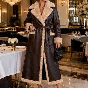 Maxi Real Leather Coat - Etsy