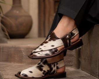 Handmade Leather Peshawari Chappal Sandal: Traditional Pakistani Kaptan Style