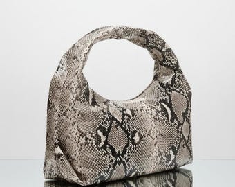 Handmade Python Leather Tote Bag: Gold Snakeskin Handbag