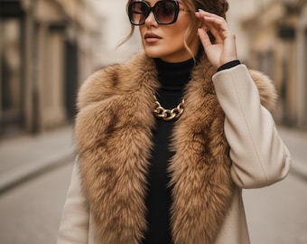 Real Fox Detachable Fur Collar Men Women New Real Made In France Authentic Genuine