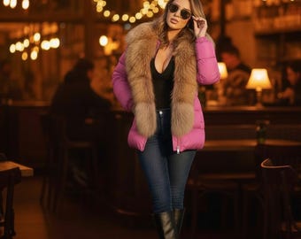 Reversible Hello Kitty Jacket Pink Hooded Jacket Gingham Hood Ski
