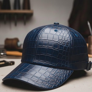 Handmade Crocodile Leather Baseball Cap Luxury Streetwear Hat crocodile leather's cap's