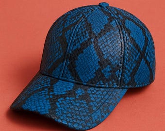 Handmade Python Leather Baseball Cap: Adjustable Luxury Men's Hat