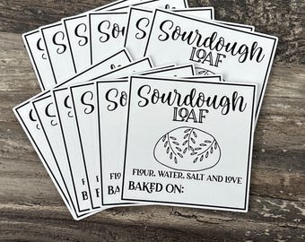 Sourdough Loaf Sticker Set - Farmhouse Baking Labels for Homemade Bread