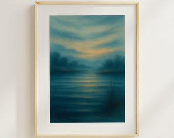 Louisiana Marsh Twilight Art Print – Serene Bayou Landscape (Digital Download)