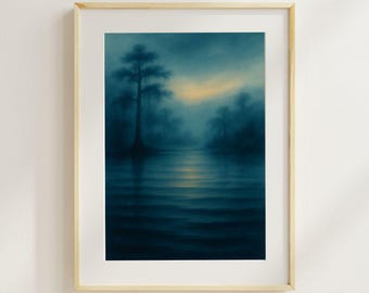 Bayou Landscape Art Print | Southern Twilight Wall Decor