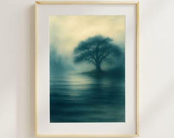 The Guardian of the Bayou – Atmospheric Fine Art Print | Louisiana Landscape Digital Download | Bayou Blue Collection