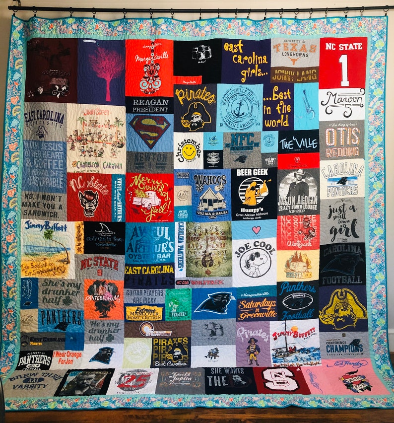 Mosaic TShirt Quilt with Borders DEPOSIT Collage Quilt T Etsy