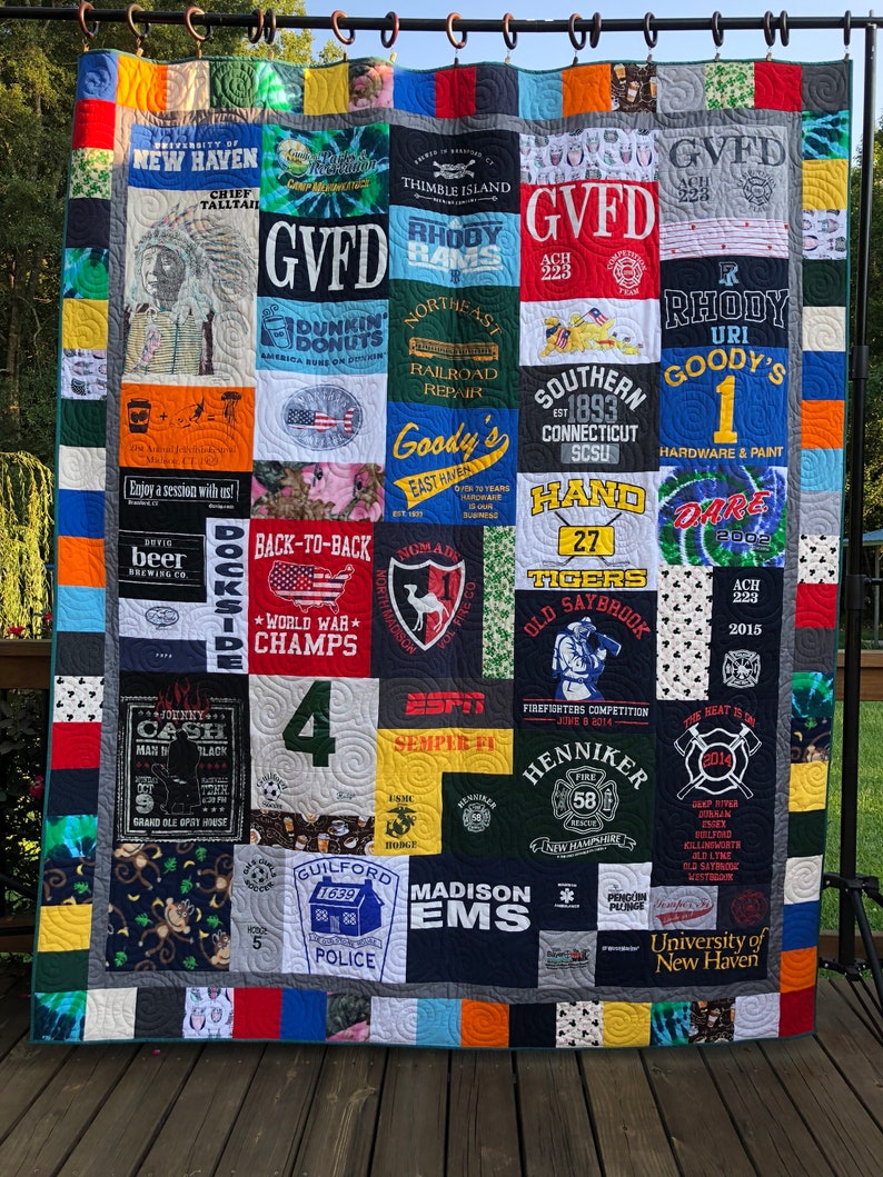 T Shirt Quilt Mosaic with Pieced Borders DEPOSIT Mosaic | Etsy