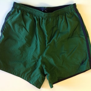 Vintage Late 90's Evergreen NAUTICA Heren Grote Zwembroek
