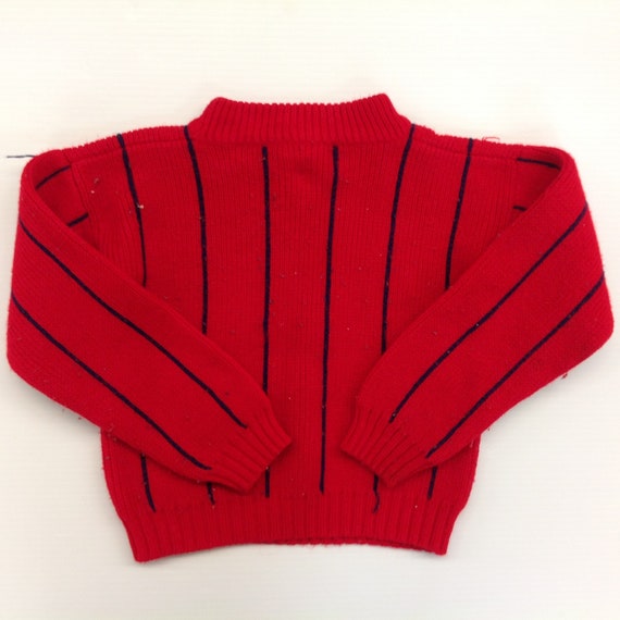 Vintage 1960's Sears Child's Red Sweater Football… - image 3