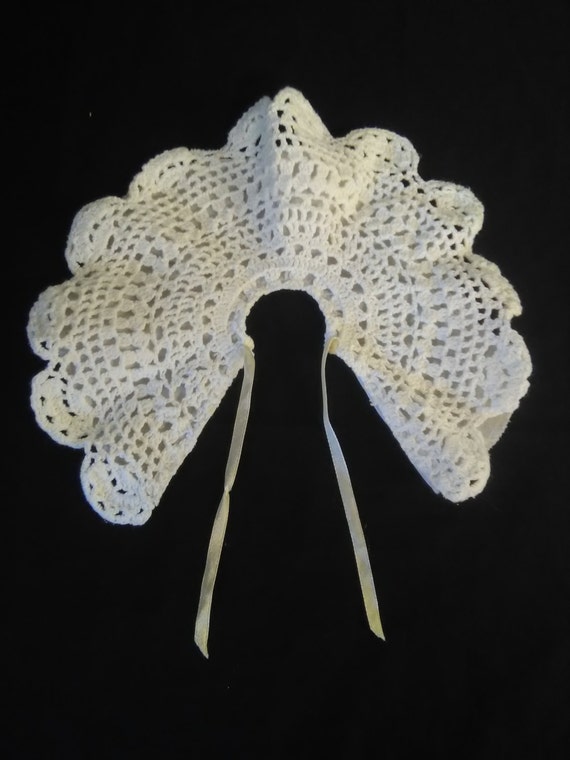 Vintage Newborn White Crochet Doily Girls Baby Co… - image 1