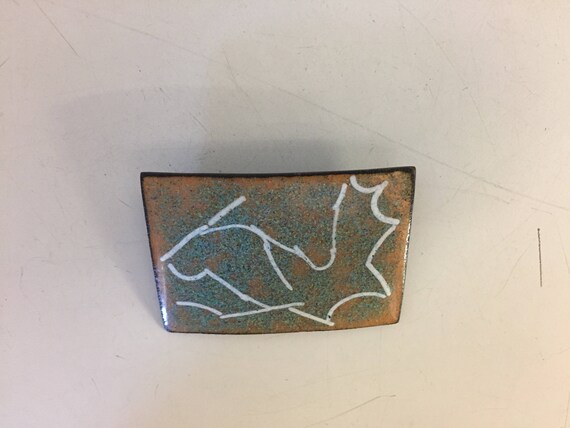 Vintage Colorful Enamel on Copper Abstract Design… - image 4