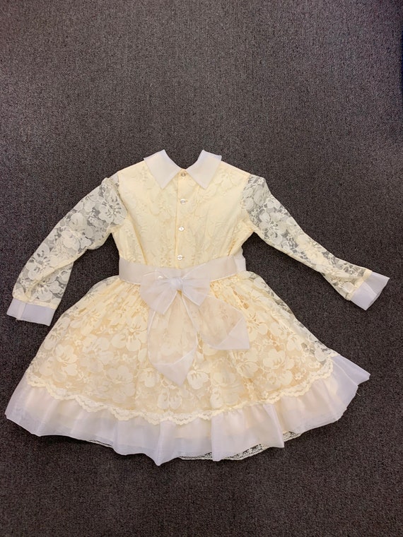 Vintage 1980's Girls All White Communion Dress W/… - image 3