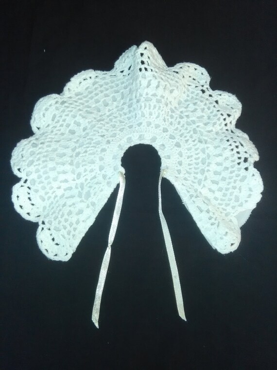 Vintage Newborn White Crochet Doily Girls Baby Co… - image 2