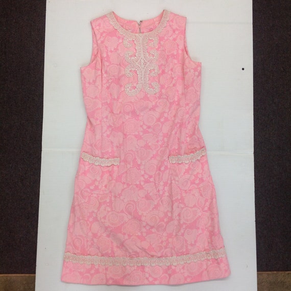 Vintage 1960's Lily Pulitzer Sleeveless Pink Flor… - image 1