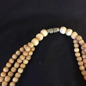 Vintage 1980's Carved Bone Pendant Statement Necklace Oddity image 5