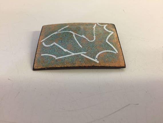Vintage Colorful Enamel on Copper Abstract Design… - image 2