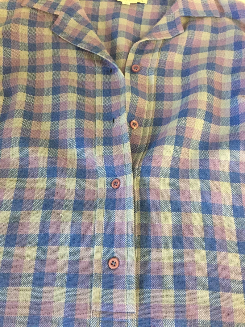 Vintage 1980/'s Purple Checkered House Dress by Ramsay Of Dublin