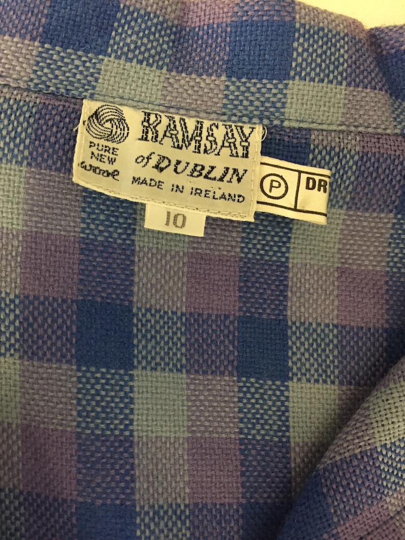 Vintage 1980/'s Purple Checkered House Dress by Ramsay Of Dublin