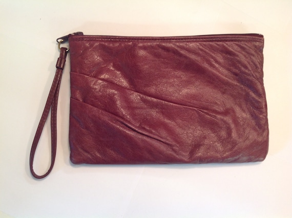 Vintage 1980's Letisse  Maroon Hand Purse with St… - image 1