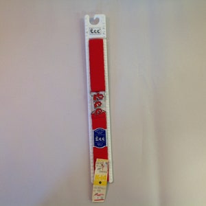 Vintage NOS Lee Adjustable Child&#39;s Belt Red Cloth Logo Buckle New With Tags