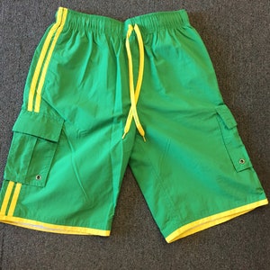 Vintage jaren 1990 VS Polo Assn Bright Green Swim Trunks Retro