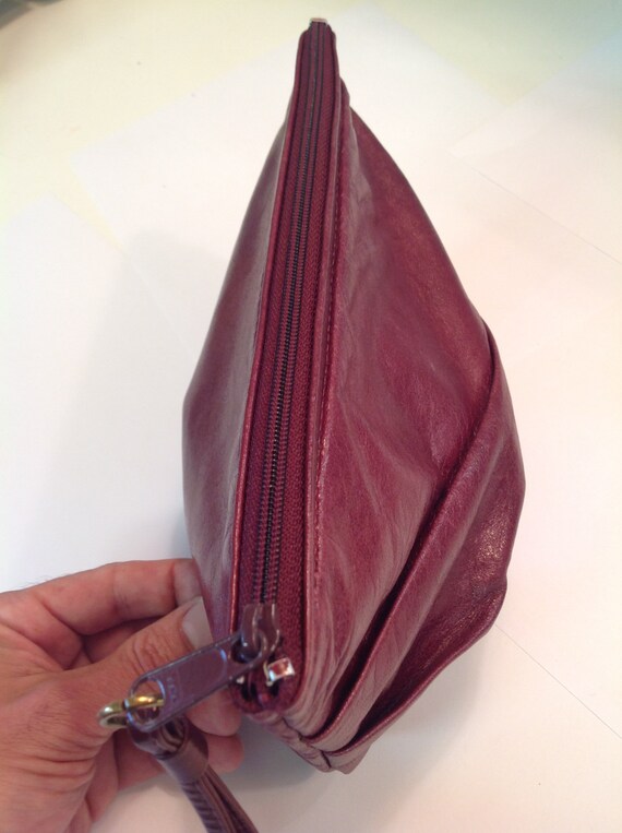 Vintage 1980's Letisse  Maroon Hand Purse with St… - image 4