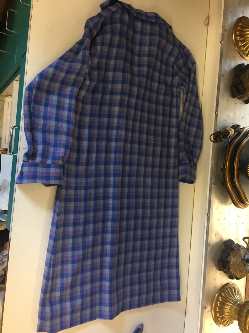 Vintage 1980/'s Purple Checkered House Dress by Ramsay Of Dublin